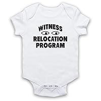 Unisex-Babys' Witness Relocation Program Funny Slogan Baby Grow