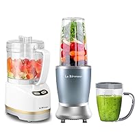 250W Smoothie Blender (Pearl Blue) + La Reveuse 2-Cup Small Food Chopper (White)