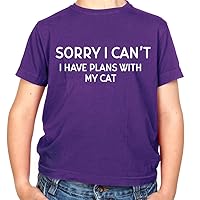 Sorry I Can't, I Have Plans with My Cat - Childrens/Kids Crewneck T-Shirt