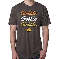 SoRock Men's Thanksgiving Turkey Trot Gobble Tri Blend Tshirt Brown