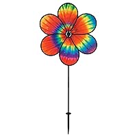 In the Breeze 2630 — 19-inch Tie Dye Daze Flower Spinner — Mesmerizing, Colorful Wind Spinner for Yards and Gardens…
