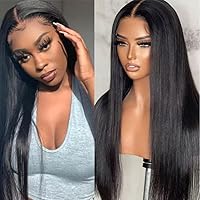UNICE Bye Bye Knots wig Human Hair Wig Pre Cut Lace Straight 6X4.5 Transparent Lace Front Wigs Bleached Knots Human Hair Glueless Beginners Friendly Wig Pre Plucked 150% Density 20inch
