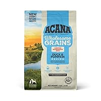 ACANA Wholesome Grains Limited Ingredient Diet Dry Dog Food, Duck & Pumpkin Recipe, Single Protein Duck Dog Food, 4lb