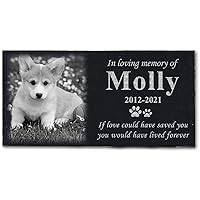 Personalized Pet Memorial Stones, Black Granite Memorial Garden Stone Engraved with Photo, Gifts for Someone Who Lost a Loved One, or Pet, Dog, Cat (with Photo)