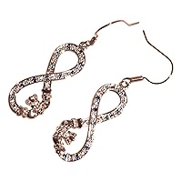 GWG Jewellery Women Earrings Gift 18K Rose Gold Plated Infinity Band Graced with Claddagh and Coloured Cubic Zirconia Crystals Unusual Earrings for Women