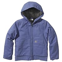 Carhartt Girls' Zip Front Flannel Quilt Lined Hooded Active Jac