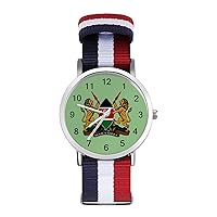 Coat Arms of Kenya Men's Watches Minimalist Fashion Business Casual Quartz Wrist Watch for Women