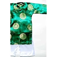 Ao Dai, Vietnamese Traditional Dress for Boys - Green Silk/Size#12-Similar to US Size 10T