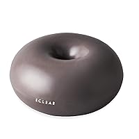 Elecom HCF-BBDMGY Balance Ball, 17.7 inches (45 cm), Eclear Sports Donut Type, Medium, No Rolling, Pump Included, Gray