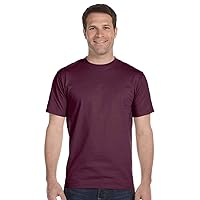 Men's 5.2 oz Hanes HEAVYWEIGHT Short Sleeve T-shirt-Maroon L