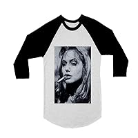 Unisex Angelina Jolie Raglan Baseball T-Shirt 3/4 Sleeve Mens Womens