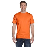 Hanes Mens TAGLESS ComfortSoftCrewneck T-Shirt,Orange,Small