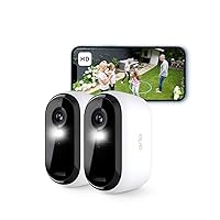 Arlo Essential 2 HD Battery Surveillance Camera Outdoor WiFi, Wireless, 1080p Video, Colour Night Vision, Light, Motion Sensor, Siren, 2-Way Audio, Smart Home + Arlo Secure Plan Test Period, Set of 2