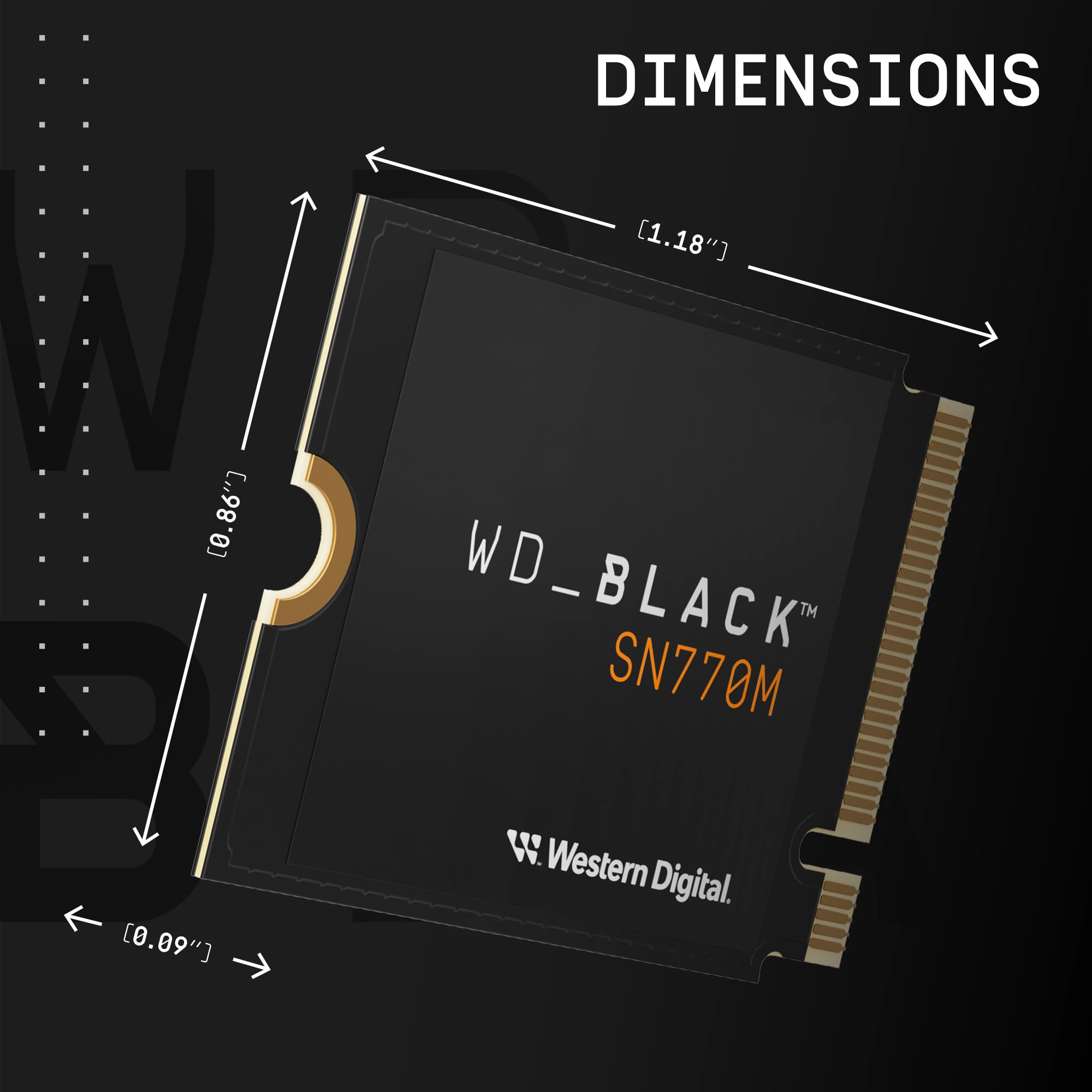 WD_BLACK 1TB SN770M M.2 2230 NVMe SSD for Handheld Gaming Devices, Speeds up to 5,150MB/s, TLC 3D NAND, Great for Steam Deck and Microsoft Surface - WDBDNH0010BBK-WRSN