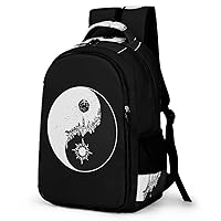 Yin-Yang City Backpack Double Deck Laptop Bag Casual Travel Daypack for Men Women