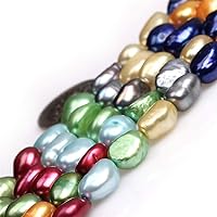 Freshwater Cultured Pearl Beads for Jewelry Making Gemstone Semi Precious 8-9x10-11mm Olivary Mixed 15