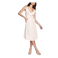 1. STATE Womens Pink Sleeveless V Neck Midi Cocktail Faux Wrap Dress 10