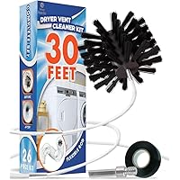 The Professional Dryer Vent Cleaner Kit -(30-Feet) Innovative Lint Remover Reusable Strong Nylon| Flexible Lint Brush with Drill Attachment for Faster Cleaning