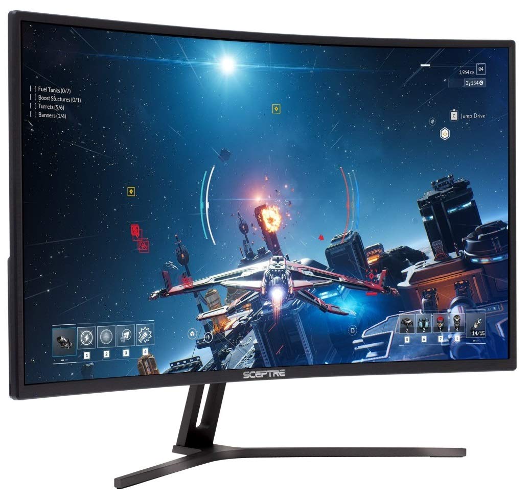 Sceptre Curved 32-inch Gaming Monitor & Logitech MK345 Wireless Combo Full-Sized Keyboard with Palm Rest and Comfortable Right-Handed Mouse - Black