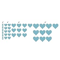 40 Canal Blue Love Hearts Vinyl Wall Decals Removable DIY Décor Stickers Baby Nursery Wall Art Mural