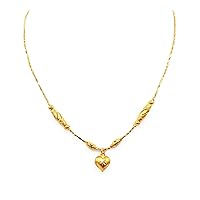 Beaded Thai Baht Yellow Gold Plated Filled Necklace Jewelry for women 18 inch