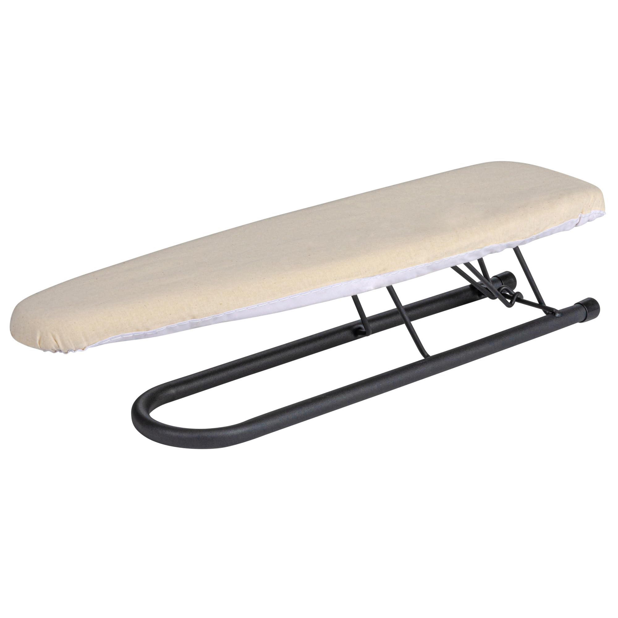 Household Essentials Accessory Sleeve Ironing Board, Plastic top, Foam Pad and Natural Cotton Cover, Heat-Resistant, Compact and Easy to Use, Matte Black Frame