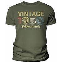 74th Birthday Shirt for Men - Vintage Original Parts 1950 Retro Birthday - 001-74th Birthday Gift