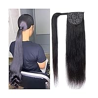 Ponytail Hair Extension Long Straight Ponytail for Women Human Hair Wrap Around Ponytail Extensions 8-32