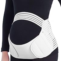 Upgrade Prenatal Maternity Belt-Pregnancy Support-Waist/Back/Abdomen Band, Belly Brace with Adjustable/Breathable, Large, White