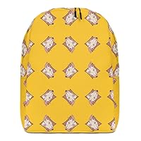 Mini Bull Terrier Diamond Logo Yellow Travel Laptop Bag Minimalist Backpack