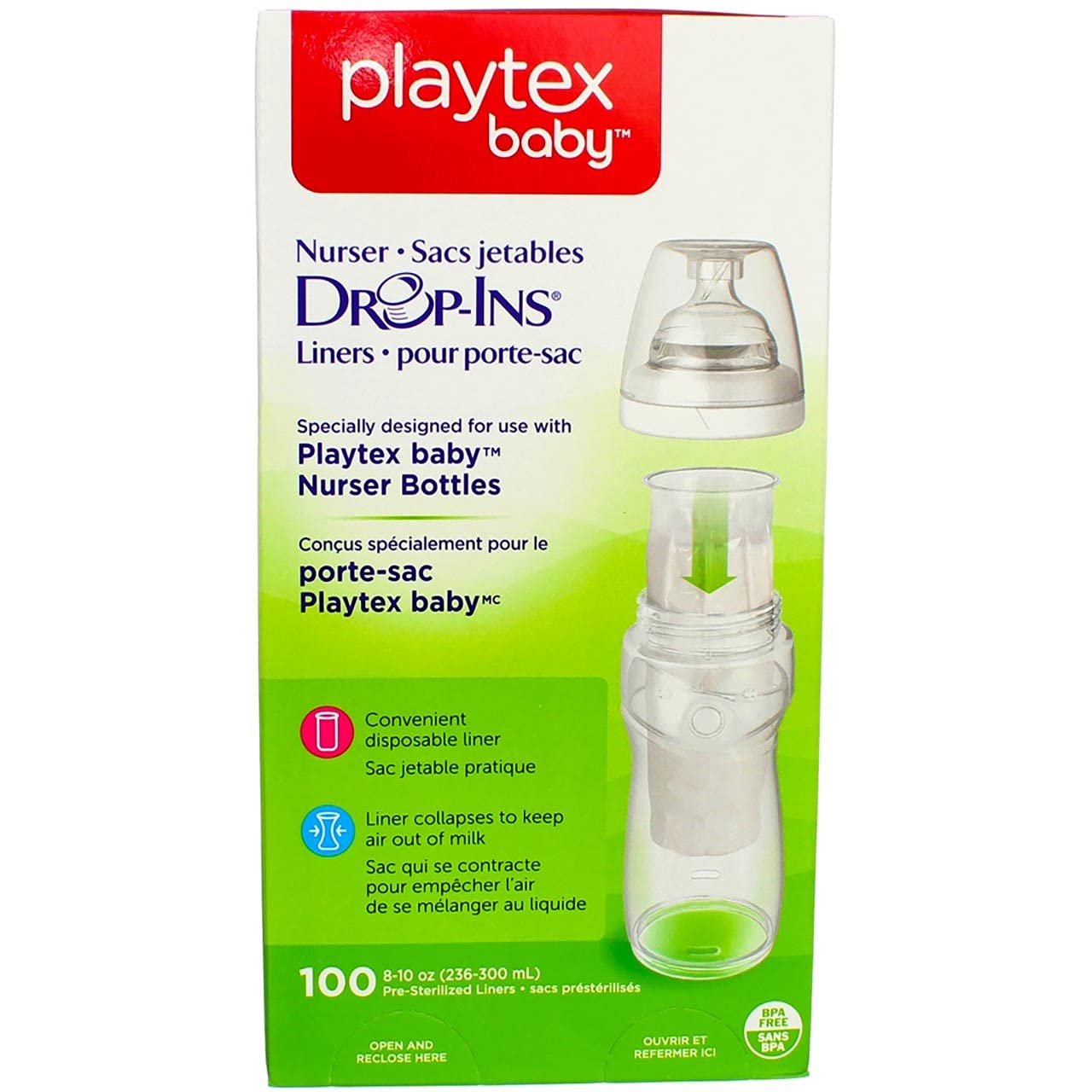 Playtex Drop-Ins 8 oz Liners, 100 ct