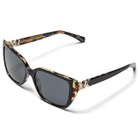 Michael Kors Women's Acadia Rectangular Sunglasses, Bi-Layer Black/Amber Tor, 55