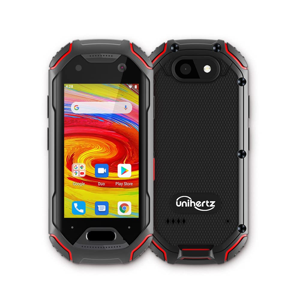 Unihertz Atom, The Smallest 4G Rugged Smartphone in The World, Android 9.0 Pie Unlocked Smart Phone with 4GB RAM and 64GB ROM (Support T-Mobile & Verizon only)