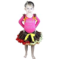 Thanksgiving Dress Gobble TIL You Wobble Pink L/s Shirt Brown Rainbow Skirt 1-8y