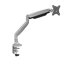 Mount-It! Single Monitor Arm Desk Mount | Gas Spring Monitor Arm | Full Motion Articulating Height Adjustable | Fits 21 22 23 24 27 30 32 Inch VESA Compatible Computer Screen | Clamp and Grommet Base