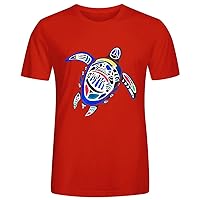 Maximilian The Sea Turtle Tee Shirts For Men Crew Neck Red