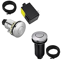Garbage Disposal Air Switch Kit, UL Listed, Sink Top Push Button with Brass Cover, Brushed Nickel