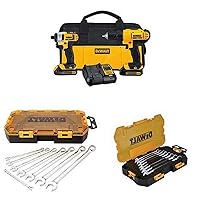 DEWALT DCK240C2 20v Lithium Drill Driver/Impact Combo Kit with SAE and Metric Wrench Sets