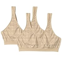 2 Pack Soft Taupe Stripe Bali Bras Wirefree