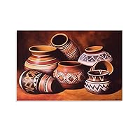 Native American Indian Pottery Pipe Wall Picture Art Print Poster Painting Wall Art Poster for Bedro 12x18inch(30x45cm)