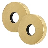 2pc Shower Arm Flange 2.5” Round | Modern Universal Escutcheon Replacement Cover Plate (Champagne Gold)