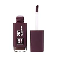 3INA The Longwear Lipstick 281 - Naturally Hydrating, Fast Drying - Shades That Stay All Day And Suit Every Skin Tone - Cruelty Free, Paraben Free, Vegan Cosmetics - Aubergine Color - 0.23 Oz