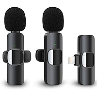 Wireless Lavalier Microphone for iPhone iPad, Plug-Play Wireless Mic for Recording, Live Stream, YouTube, TikTok, Facebook, Noise Reduction Auto-Sync, Awqpk