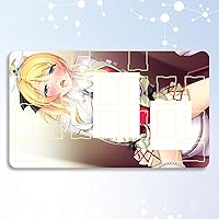 N&S Love Master Card Game Play Mat Love Live Eri Ayase Play Mat Large Mouse Pad with Storage Case Card Game Card Frame (23.6 x 13.8 x 0.08 inches (60 x 35 x 0.2 cm)