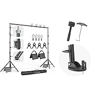 Julius Studio [Enhanced Heavy Duty] 10 x 10 ft. (W x H) Backdrop Stand Background Support System Accessory Kit / [6 Pack] Backdrop Stands Outdoor Shoe Mount Foot Pad Bundle