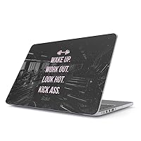 Hard Case Cover Compatible with MacBook Pro 15 Inch Case Release 2016-2018, Model: A1990 / A1707 with Touch Bar Wake Up Workout Kick Ass Fitness Gym Bodybuilding Motivation Abs Squat Gains