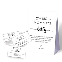 How Big Is Mommy's Belly Baby Shower,Measure Mommy's Belly Baby Shower Game,Fun Baby Shower Games for Adults,Baby Shower Games Gender Neutral,1 Sign & 50 Cards Set