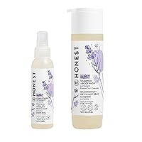 The Honest Company Lavender Calm 2-in-1 Cleansing Shampoo + Body Wash + Conditioning Detangler Bundle | Naturally Derived, Tear-free, Hypoallergenic | 10 fl oz, 4 fl oz