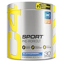 C4 Sport Pre Workout Powder Blue Raspberry - Pre Workout Energy with Creatine + 135mg Caffeine and Beta-Alanine Performance Blend - NSF Certified for Sport 30 Servings