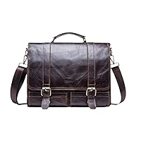Men's Genuine Leather Business Briefcase Handbag Laptop Casual Large Shoulder Bag Vintage Messenger Bags